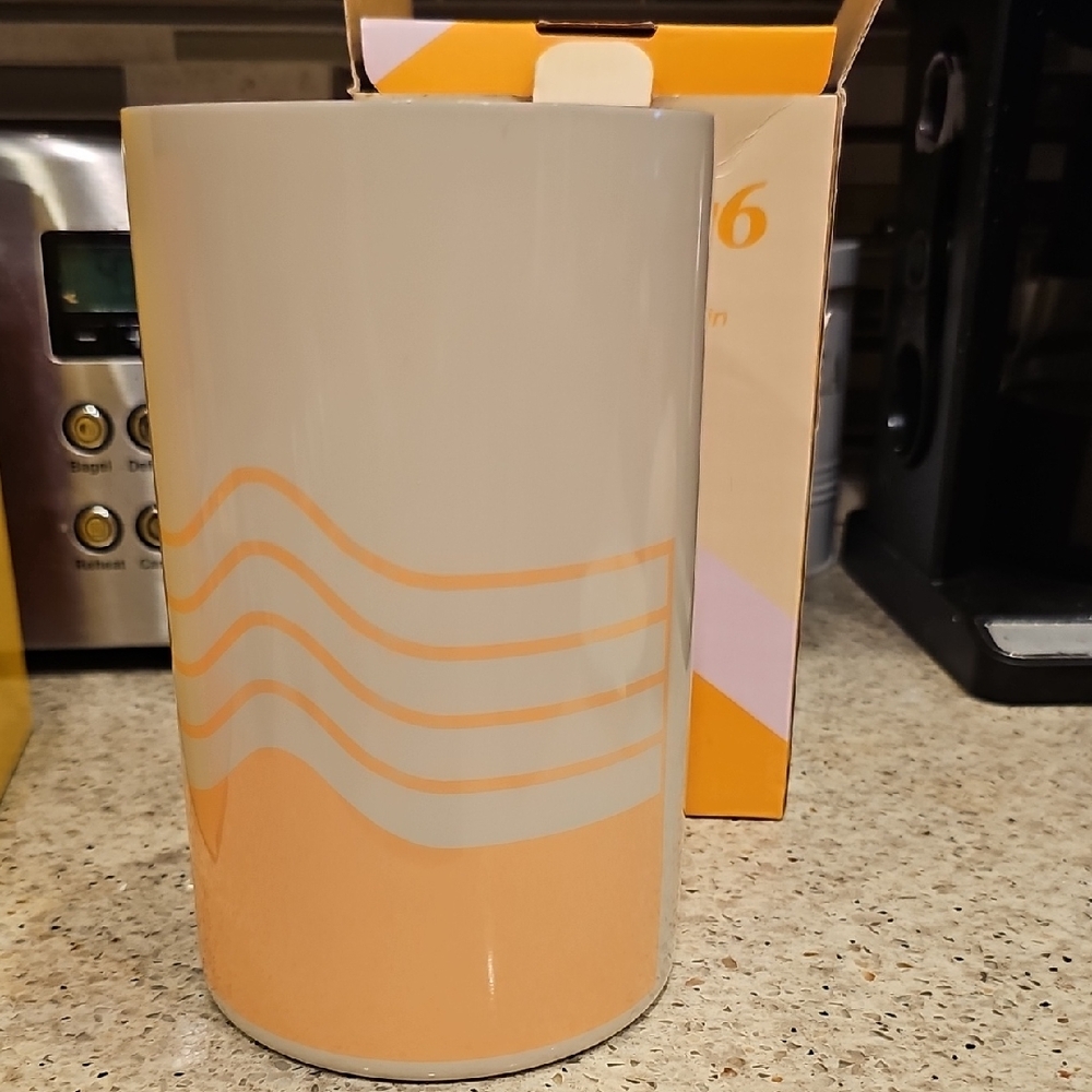 Society6 Cream and Orange Wave Wine Chiller
